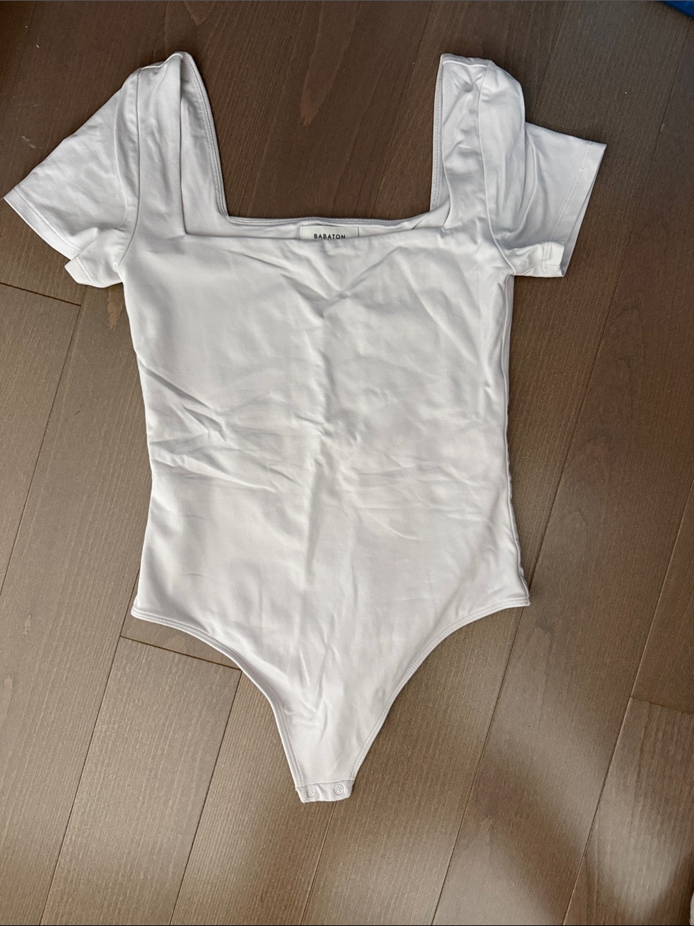 Babaton light lilac Square Neck One-Piece(not white )